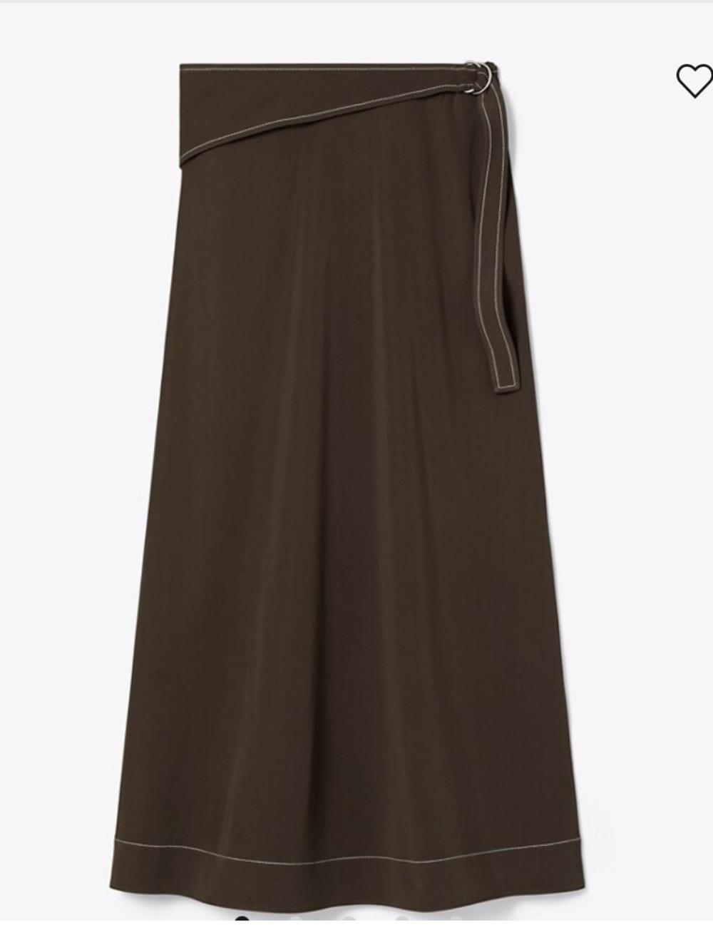 Tory Burch Dark Brown Drawstring Maxi Skirt